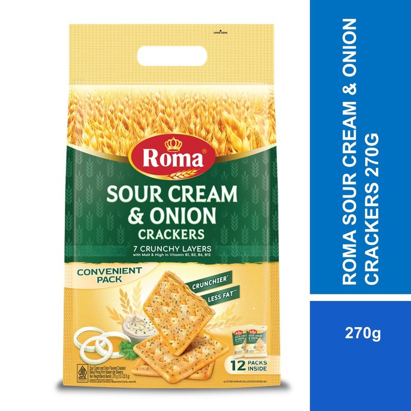ROMA SOUR CREAM & ONION CRACKERS 270G