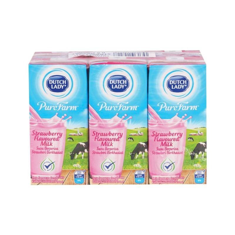 DUTCH LADY UHT STRAWBERRY MILK 200MLX6