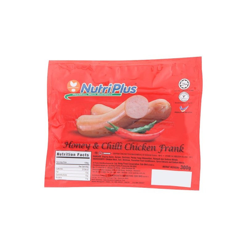 NUTRI PLUS HONEY&CHILI CHICKEN FRANK